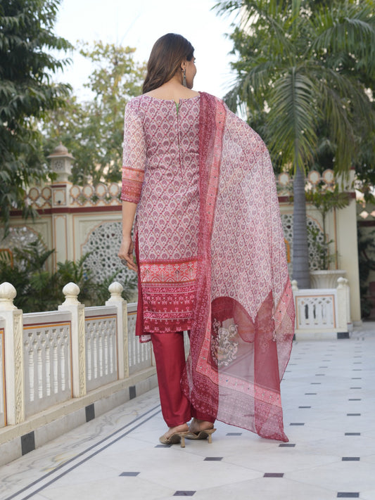 Heavy Organza Pakistani Digital Printed Unstitched Suit With Inner