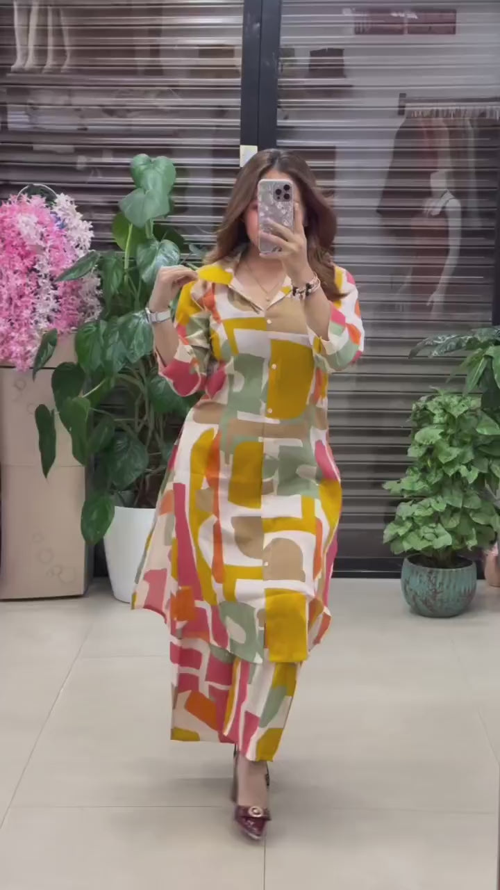 Casual Printed Cotton Co Ord Set