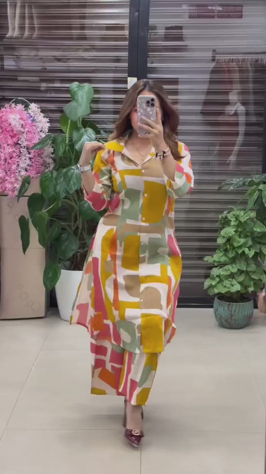 Casual Printed Cotton Co Ord Set